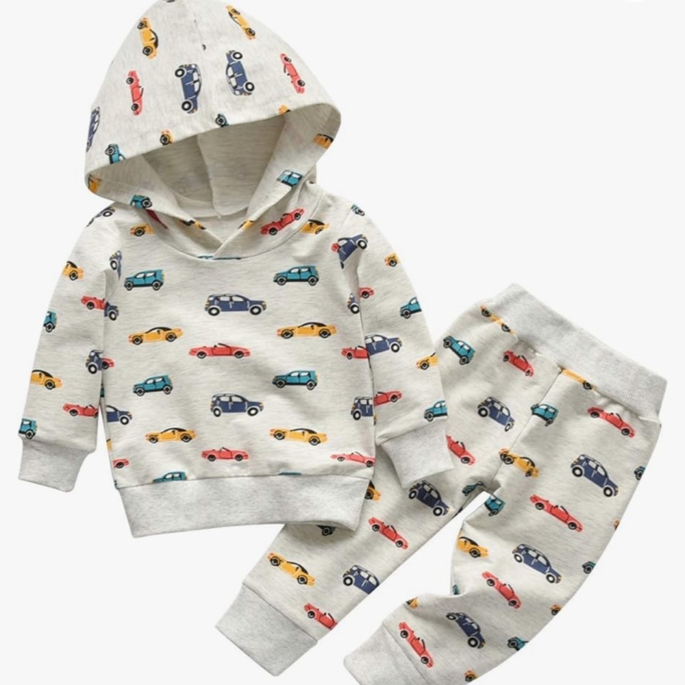 Baby sweats and hoodie set with cars